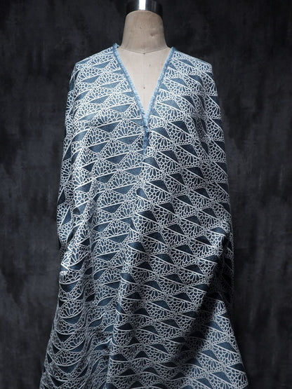 Jacquard Denim Fabric: Linear Crown Pattern, Upholstery & Sewing (57")