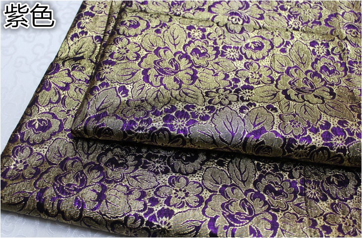 Metallic Peony Brocade Fabric: Nylon Upholstery, Cheongsam Qipao