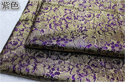 Metallic Peony Brocade Fabric: Nylon Upholstery, Cheongsam Qipao
