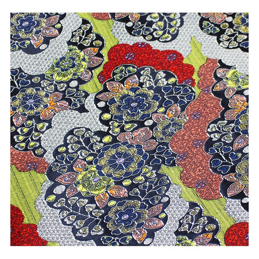 Nishijin Floral Kinran Fabric: Japanese Silk Brocade Damask - By The Meter
