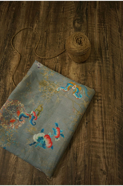 Dunhuang Murals Ramie Fabric: 55"W Soft Home Textile