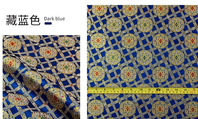 Tissu brocart jacquard Nishijin : mélange de soie pour kimono japonais (largeur : 150 cm)