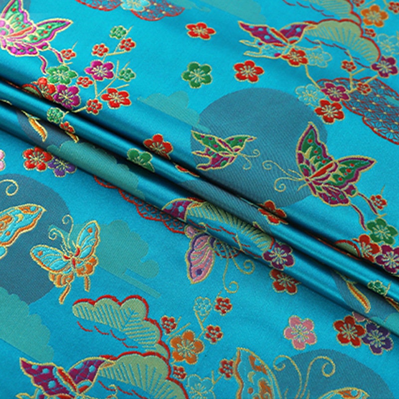 Butterfly Jacquard Brocade Fabric: Traditional Rayon Sewing Material