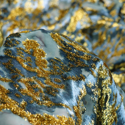 Foil Jacquard Velvet Fabric: Stretchy 55" Wide Rayon Nylon Blend