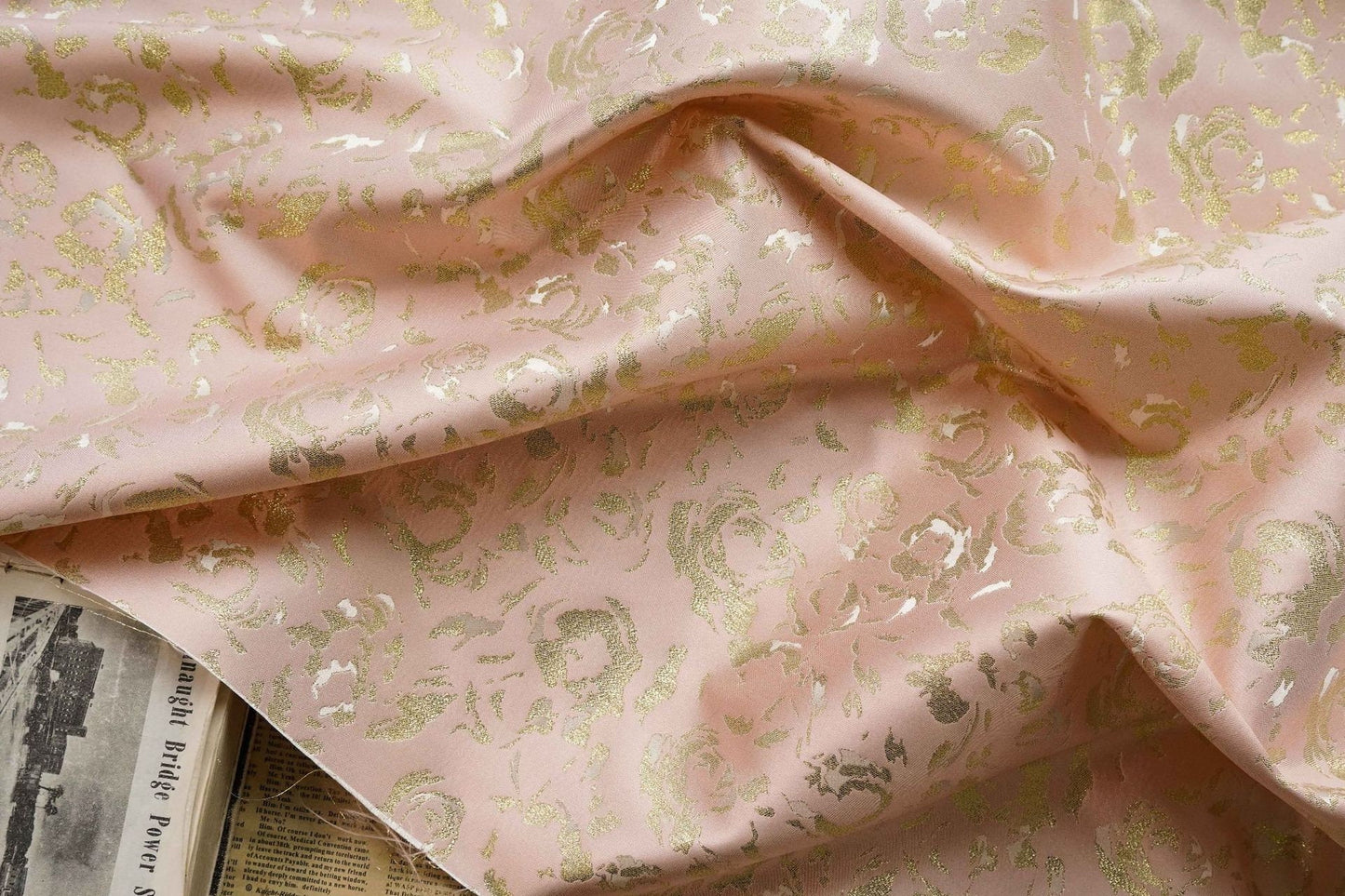 Gold Thread Jacquard Fabric: 3D Texture Upholstery, Costume, Decor (By The Meter)