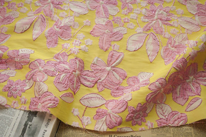 Gold Thread Floral Jacquard Fabric: 3D Upholstery, Costume, Decor - 54" Wide
