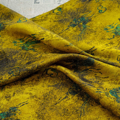 Tissu satin de soie Good Fortune Tea : Impression numérique pour ameublement, costumes, décoration (55 po de largeur)