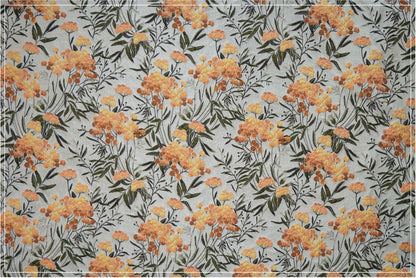 Floral Jacquard Fabric: 3D Embossed Gold Shimmering Woven Material