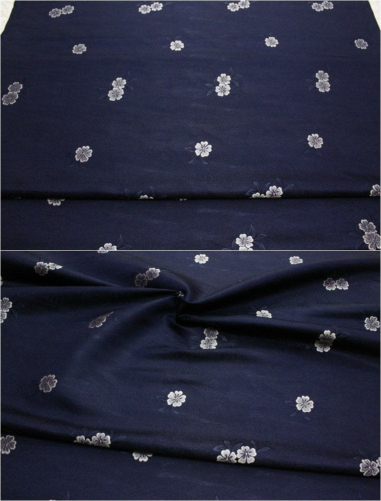Tissu brocart jacquard à motifs floraux : Cheongsam Qipao bleu sarcelle - Matériel pour la confection de vêtements