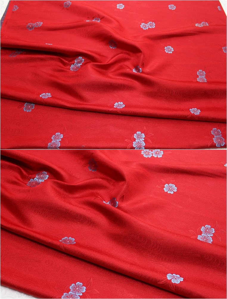 Tissu brocart jacquard à motifs floraux : Cheongsam Qipao bleu sarcelle - Matériel pour la confection de vêtements