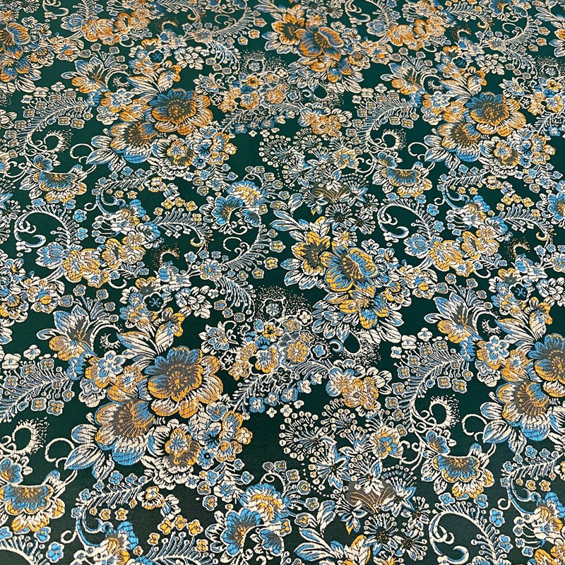 Tissu brocart de soie à motif pivoine : 75 cm de large (29,5 po) – Ameublement et costumes