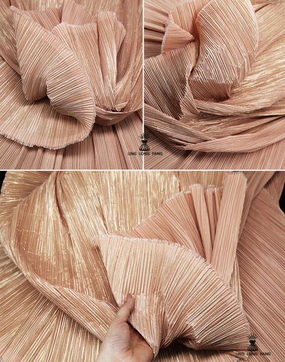 Pleated Crepe Fabric: 59"W Shiny Polyester for DIY Decor & Costume