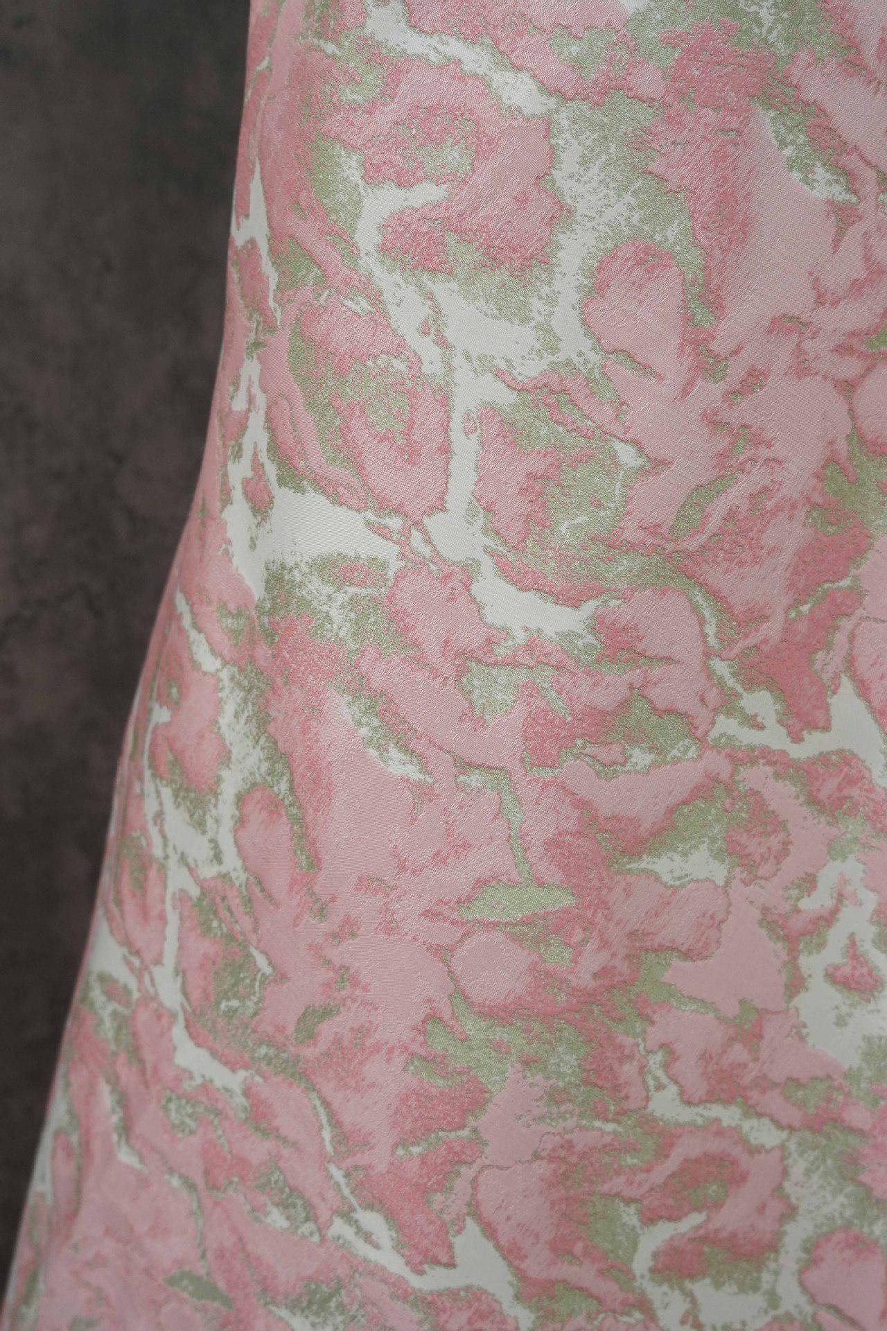 Pink Floral Jacquard Fabric: Retro Style Upholstery & Sewing, 60" Wide
