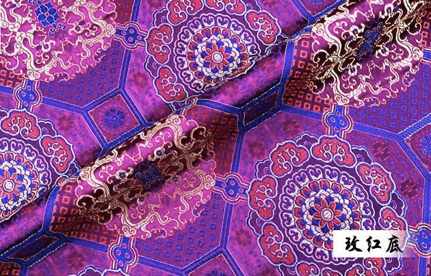 Plum Blossom Brocade Fabric: 29.5"W Bohemia Embroidery