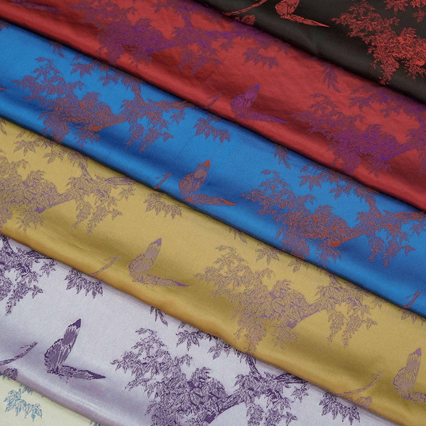 Floral Jacquard Brocade Fabric: 45"W Silk Rayon Blend
