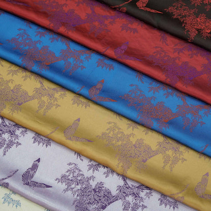 Floral Jacquard Brocade Fabric: 45"W Silk Rayon Blend