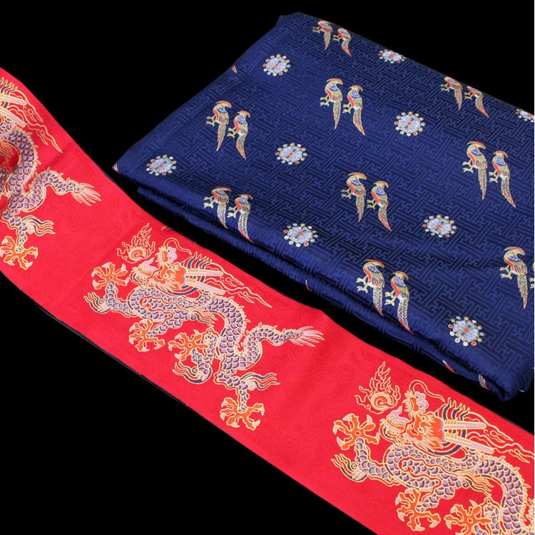 Dragon Jacquard Ribbon: Gold Hanfu Trim, Ethnic Style (10cm)