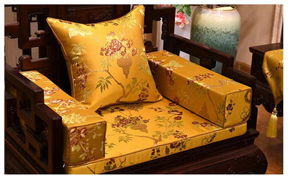 Tissu jacquard brocart oriental : damas style palais, 145 cm de large