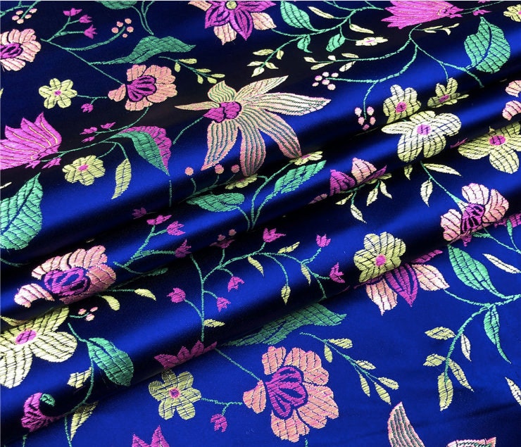 Floral Jacquard Brocade Fabric: 45"W Rayon Sewing Fabric