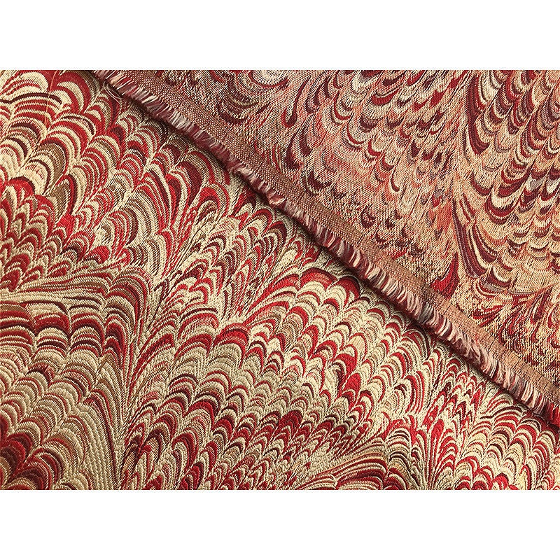 Metallic Damask Satin Fabric: 3D Texture Jacquard, 57"W Dress Curtain