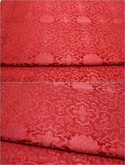 Chinese Medallion Brocade Fabric: Purple, Royal, Turquoise - 29.5" Wide