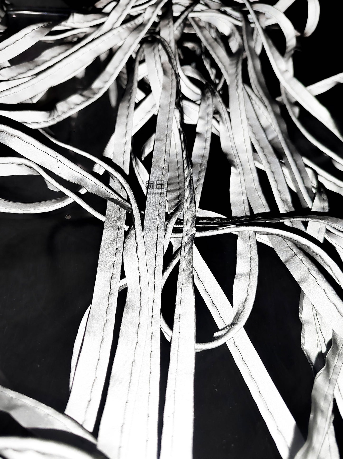 High Visibility Reflective Fabric Strip: Silver Luminous Rope Edging