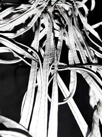 High Visibility Reflective Fabric Strip: Silver Luminous Rope Edging