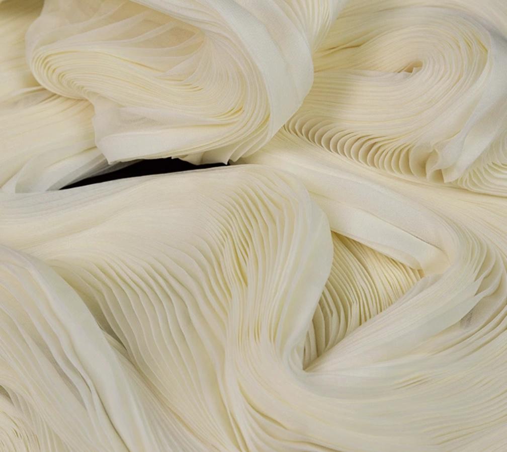 Pleated Chiffon Tulle Fabric: 57"W Accordion Drape, Sewing & Costume