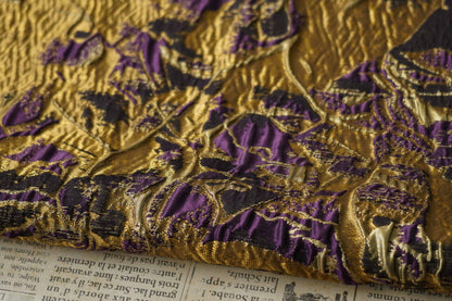 Gold Thread Jacquard Fabric: 3D Texture Upholstery, Costume, Decor - 55"W