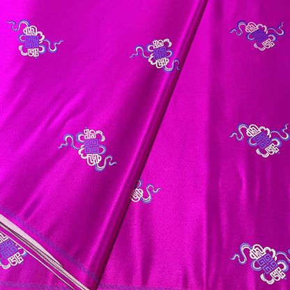 Chinese Brocade Fabric ��� Elegant Jacquard with 'Fu' Symbol, 29.5ï¿
