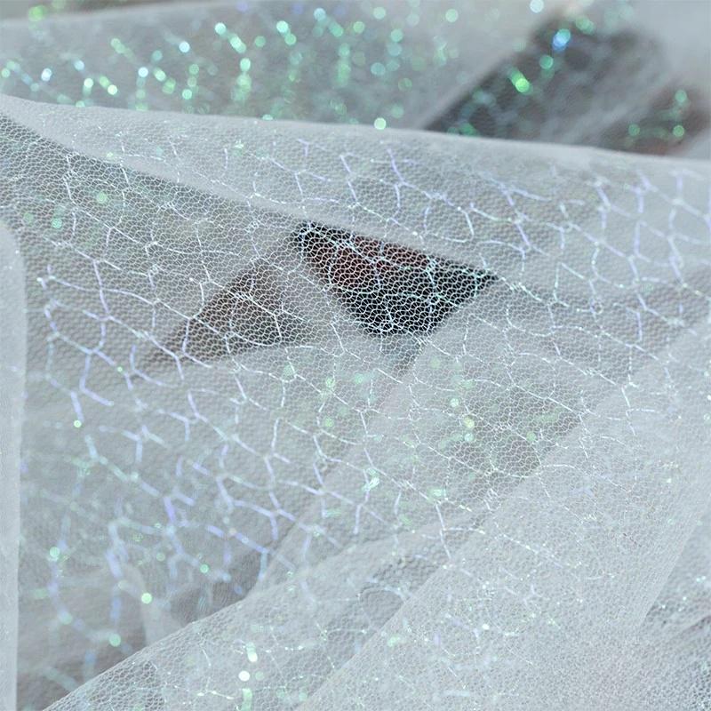 Tissu en maille dégradée laser, dentelle ajourée colorée, robe de bal, confection de poupées, couture, bricolage, au mètre