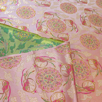 Mongolian Bada Rayon Fabric: Tibetan Caisson Pattern, 59"W