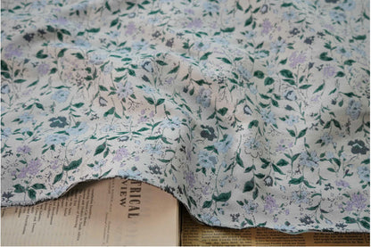 Tissu jacquard à motif floral : polyester texturé 3D, largeur 142 cm
