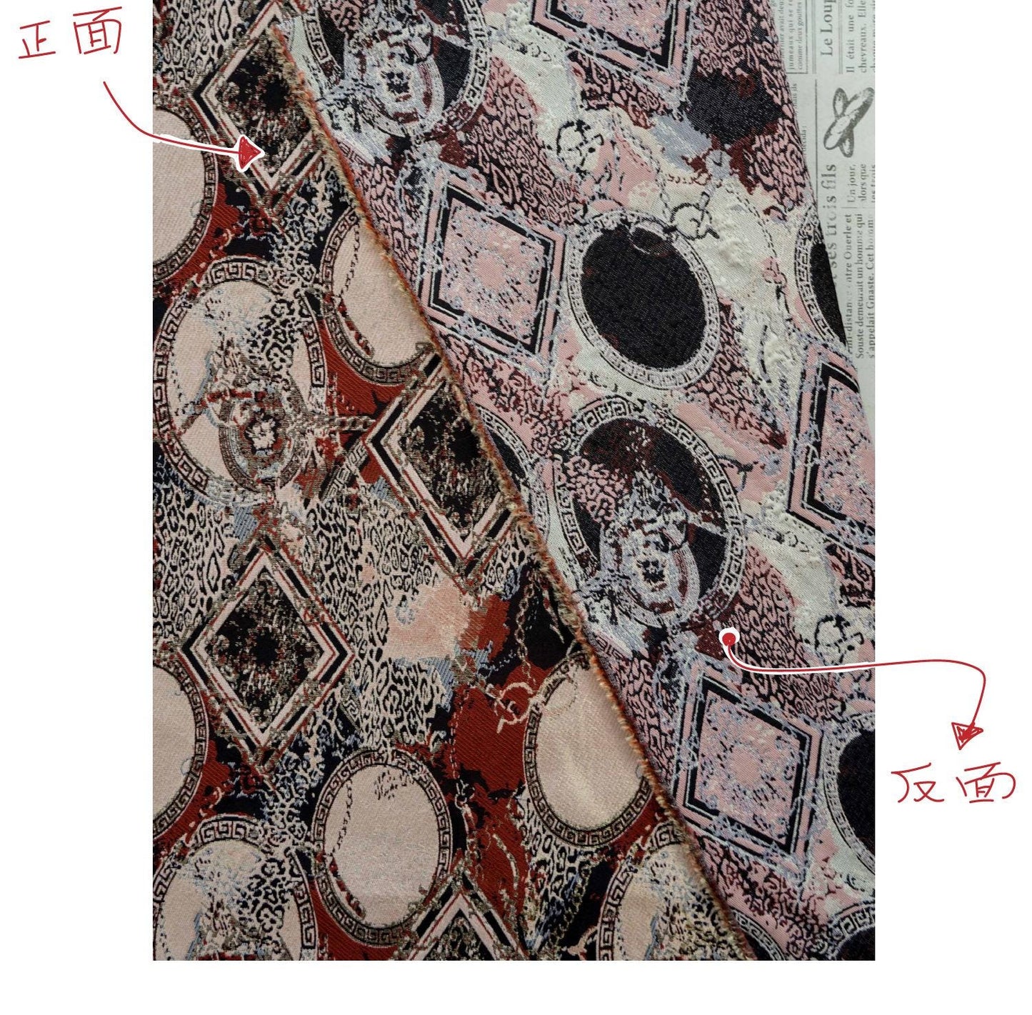 European-Style Jacquard Fabric ��� Round Crest & Scroll Pattern ��� Vest, Waistcoat, Upholstery, Ho"Wide