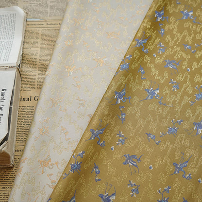 Gold Thread Jacquard Fabric: 3D Oil Painting Texture, 55" Wide