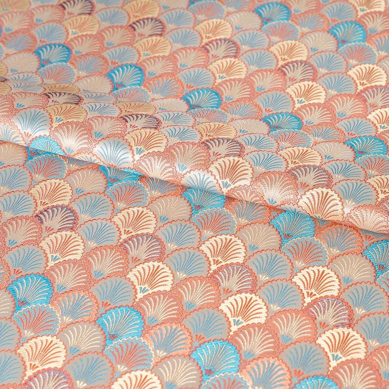Japanese Shell Kinran Fabric: Pale Pink Brocade, 29.5�ï