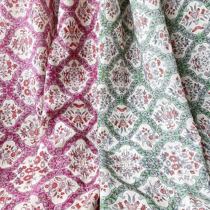 Bohemian Printed Cotton Tablecloth: 59" Wide Sustainable Fabric