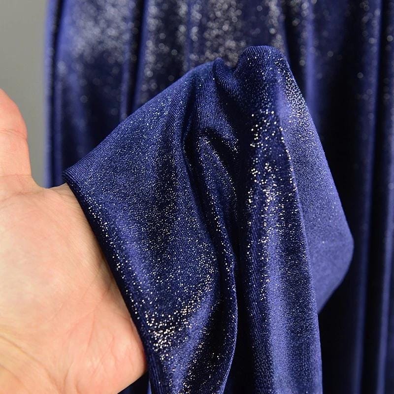 Glitter Korean Velvet Fabric: Gypsophila Four-Way Stretch Drape