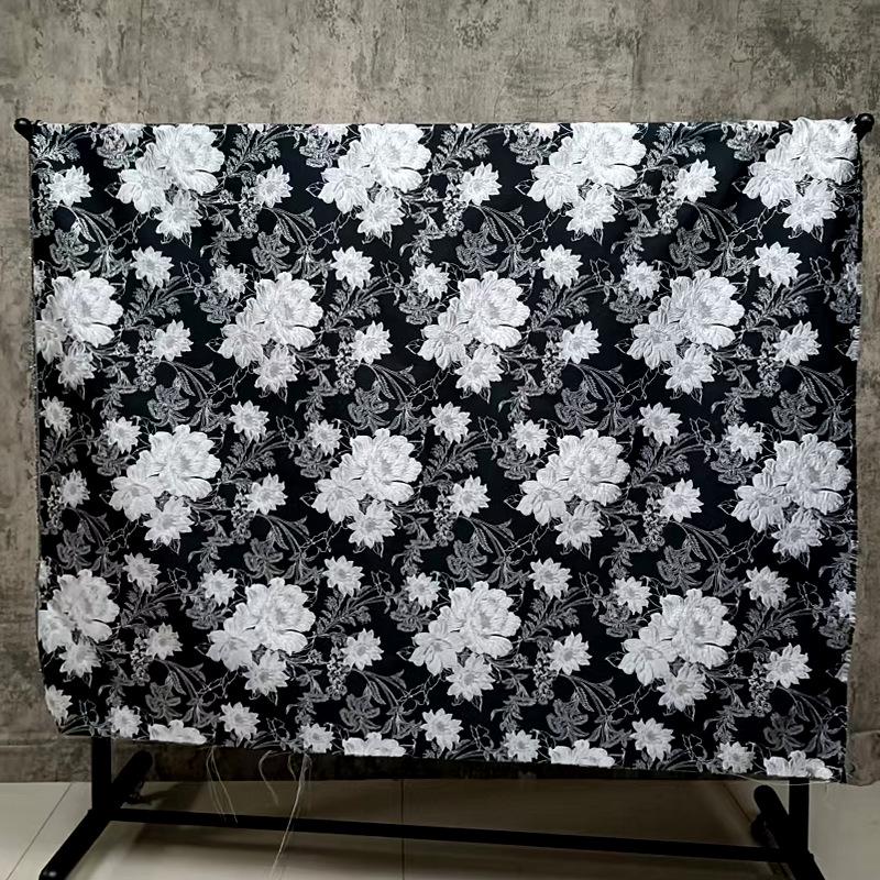 Gold Floral Jacquard Fabric: Metallic Brocade for Sewing - 59" Wide