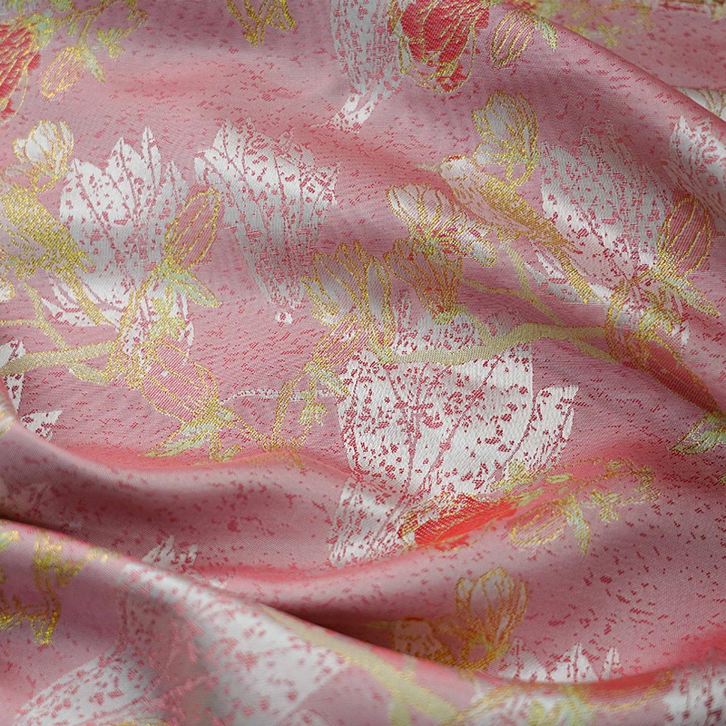 Gold Thread Floral Brocade Fabric: 59"W Jacquard Damask, Costume Decor
