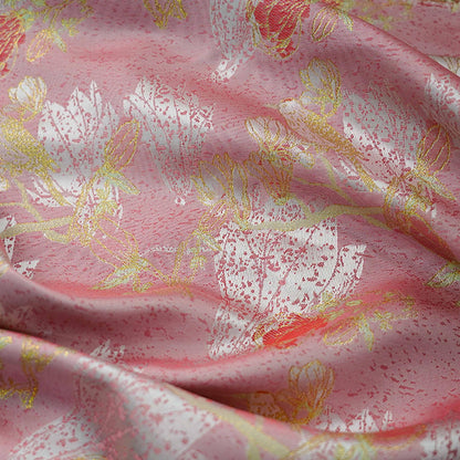 Gold Thread Floral Brocade Fabric: 59"W Jacquard Damask, Costume Decor