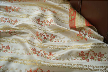 Gold Thread Jacquard Fabric: Retro Floral Upholstery, Costume, Decor