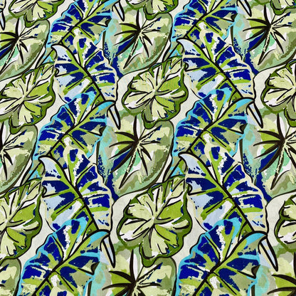 Tropical Leaf Cotton Fabric: 1960s Style Print, 59" Wide