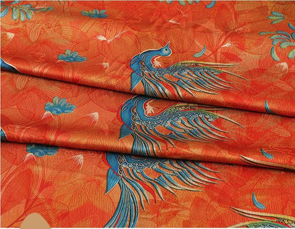 Tissu d'ameublement en soie Phoenix Flower Tea : impression numérique, 150 cm de large