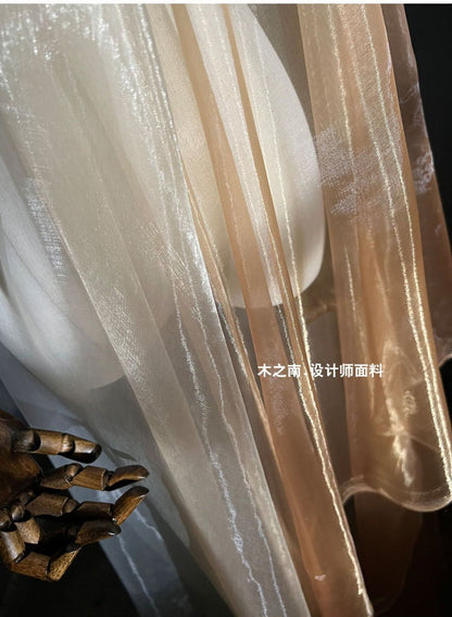 Gold Gradient Gauze Fabric: 57" Wide Liquid Texture