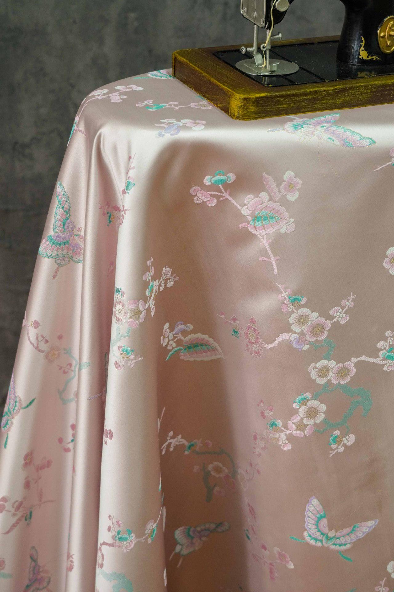 Butterfly Jacquard Brocade Fabric: Japanese Style Damask (By The Meter)