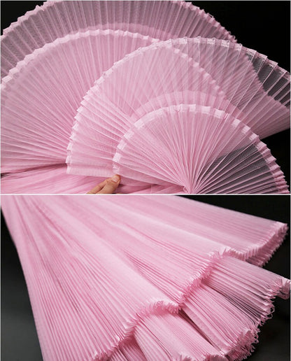Pleated Tulle Fabric: 63" Wide Stiff Texture Wedding Gown Fabric