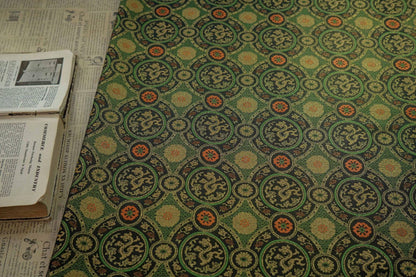 Dragon Brocade Fabric: Dark Green Cheongsam Tapestry (59"W)
