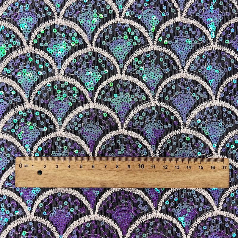 Gradient Sequin Mesh Fabric ��� Sparkling Embroidery for Co