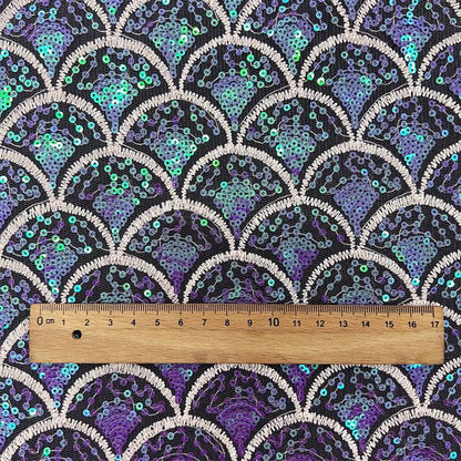 Gradient Sequin Mesh Fabric ��� Sparkling Embroidery for Co